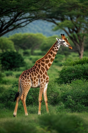 Giraffe in Serengeti National Park, Tanzania, Africaの素材