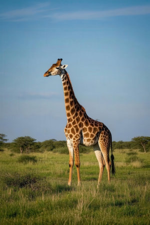 Giraffe in Serengeti National Park, Tanzania, Africaの素材