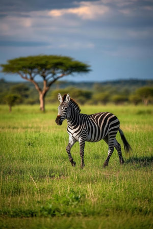 Plains zebra (Equus quagga) in Maasai Mara National Park, Kenyaの素材