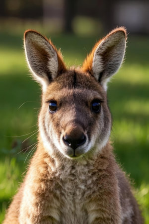 Portrait of a red-necked wallaby (Macropus rufogriseus)の素材