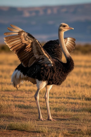 Ostrich (Struthio camelus) in Namibiaの素材