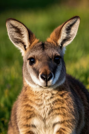 Portrait of a red-necked wallaby (Macropus rufogriseus)の素材