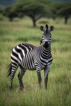 Zebra in Serengeti National Park, Tanzania, Africaの素材