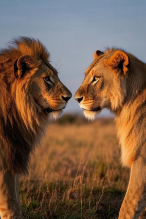 Lion in the Okavango Delta - Moremi National Park in Botswanaの素材