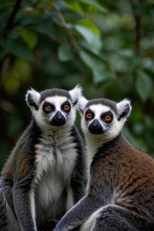 Ring-tailed lemur (Lemur catta) in the zooの素材