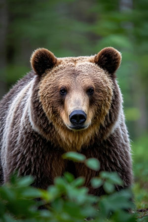 Brown bear (Ursus arctos) in the summer forestの素材
