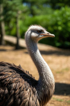 Portrait of an ostrich (Struthio camelus)の素材