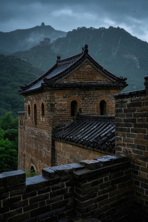 Majestic Great Wall of China in the morning. Natural landscapeの素材