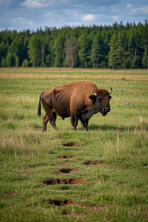 American bison (Bison bonasus) in Yellowstone National Parkの素材