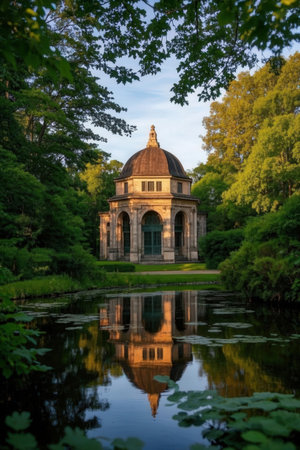 Gazebo in the park in the city of Berlin, Germanyの素材