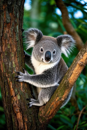 Koala bear on eucalyptus tree. Australia.の素材