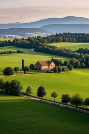 Idyllic rural landscape in Tuscany, Italy, Europeの素材