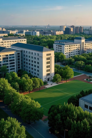 Cityscape of the city of Heidelberg from a bird's eye viewの素材