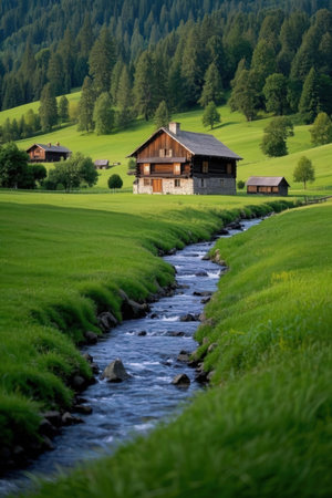 Mountain landscape in Bavaria, Germany. Idyllic rural scene.の素材
