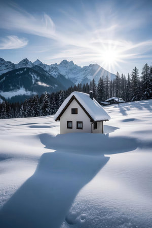 Winter in the swiss alps (Braunwald, Switzerland)の素材