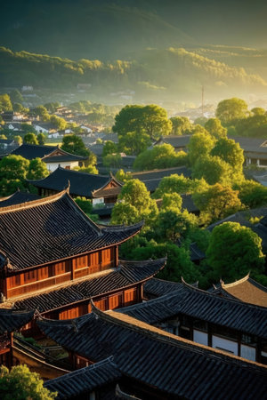 Beautiful view of the old town of Suzhou, China.の素材