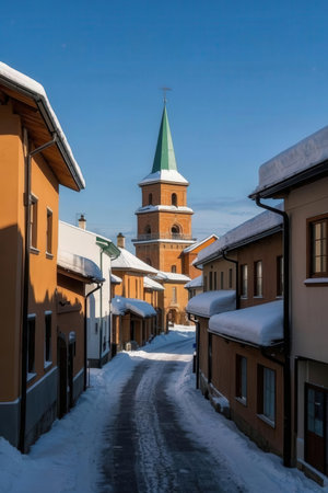 View of the old town of Gamla Stan, Stockholm, Swedenの素材