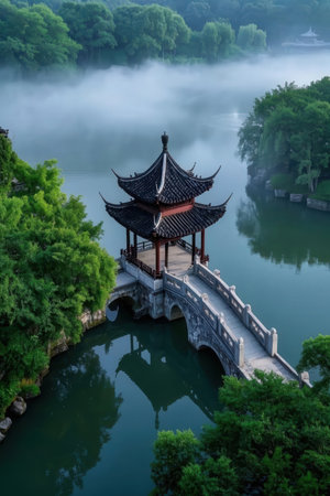 China, Jiangsu Province, Jinzhong City, Jinzhong Lake Scenic Areaの素材