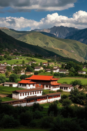 Village in the mountains of Georgia, Svaneti.の素材
