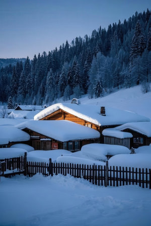 Winter in the swiss alps (Braunwald, Switzerland)の素材