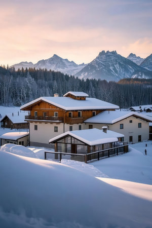 Winter in the swiss alps (Braunwald, Switzerland)の素材