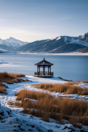 Pavilion on Lake Tekapo, South Island, New Zealandの素材