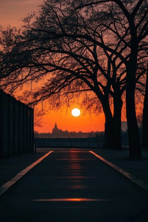 Sunset in St.Petersburg, Russia. Beautiful sunset in St.Petersburg.の素材