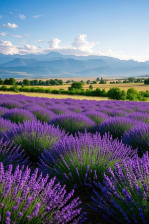 Lavender field in Provence, France. Beautiful landscape with lavender flowers.の素材