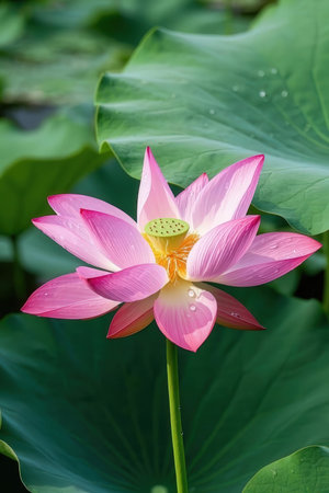 Lotus flower and Lotus flower plants in the pond. The beauty of the lotus flower.の素材