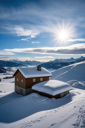 Winter in the swiss alps (Braunwald, Liechtenstein)の素材