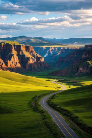 Road in the highlands of Utah in the United States of Americaの素材