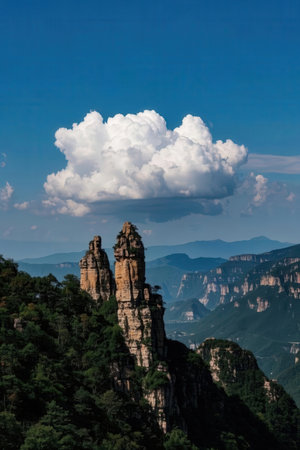 Mountain landscape in Zhangjiajie National Forest Park, Hunan Province, Chinaの素材