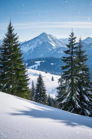 Winter in the swiss alps (Braunwald, Glarus, Switzerland)の素材
