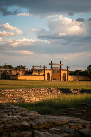 Sunset in the ancient city of Polonnaruwa, Sri Lankaの素材