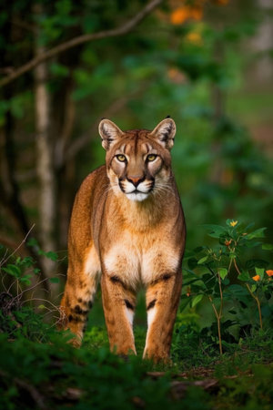 Puma concolor (Puma concolor) in the forestの素材