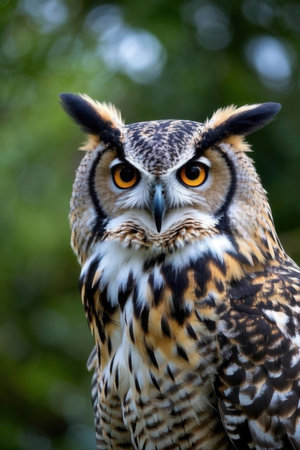 Close up portrait of an owl (Bubo bubo)の素材