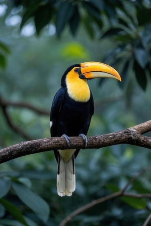 Great hornbill (Ramphastos sulfuratus) perched on a branchの素材