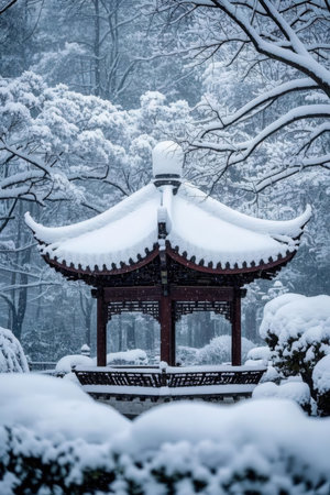 Winter scenery of Gyeongbokgung Palace in Seoul, South Koreaの素材