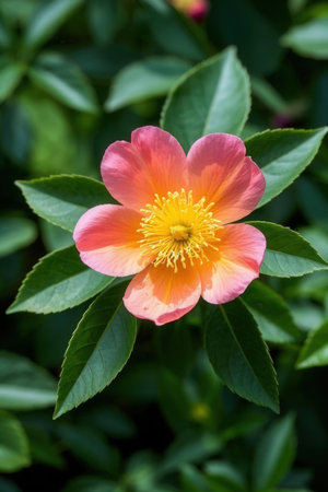 Flower of a rose, Rosa canina, in the gardenの素材