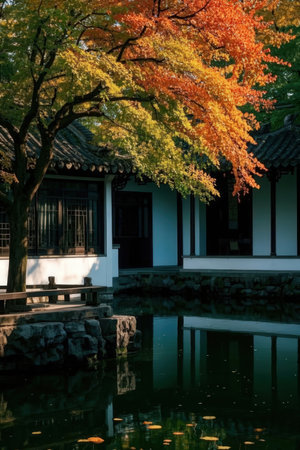 Autumn leaves of Gyeongbokgung Palace in Seoul, South Koreaの素材