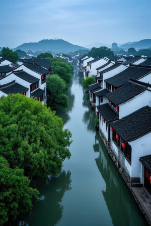Zhouzhuang ancient town in Hunan province, Chinaの素材