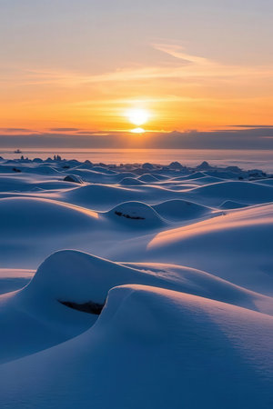 Sunset in the White Sands National Monument, New Mexico, USAの素材