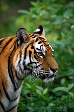 Close up of Amur tiger (Panthera tigris altaica)の素材