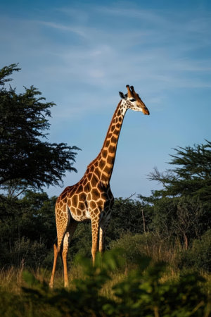 Giraffe in Serengeti National Park, Tanzania, Africaの素材