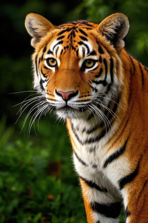 Close up of a Amur Tiger (Panthera tigris altaica)の素材