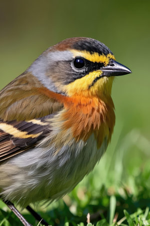 Close-up of a common chaffinch (Fringilla coelebs)の素材