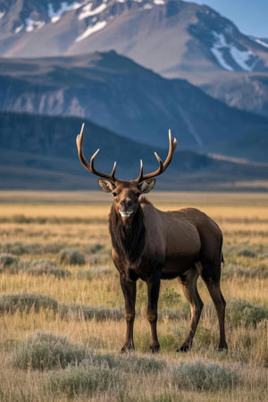 Bull Elk in the Grand Teton National Park, Wyoming, USAの素材