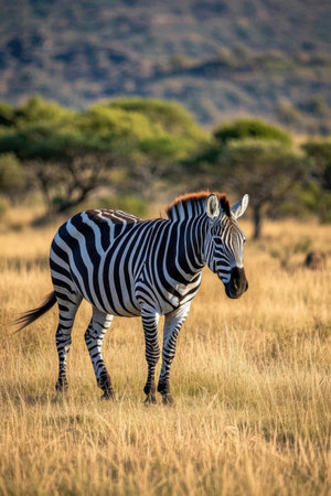 Plains Zebra in the Moremi Game Reserve (Okavango River Delta), National Park, Botswanaの素材