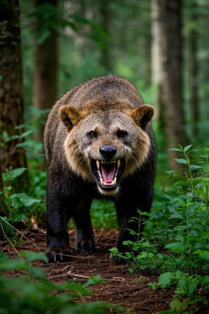 European brown bear (Ursus arctos) in the forestの素材