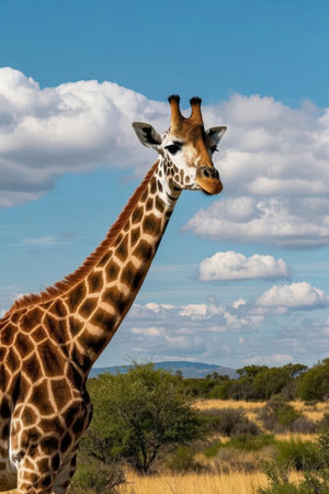 Giraffe in the Okavango Delta - Moremi National Park in Botswanaの素材